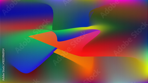 Vibrant fluid color gradient abstraction with textured lines