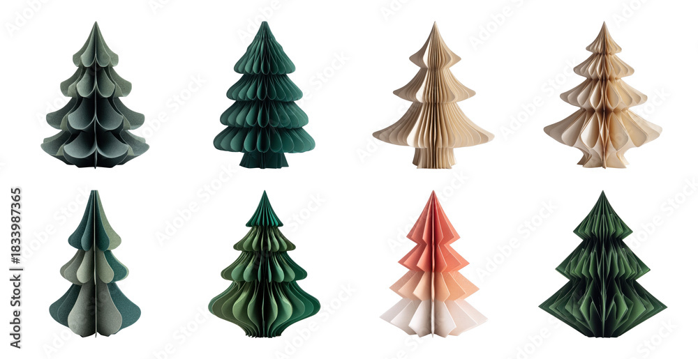 Obraz premium Colorful paper Christmas trees