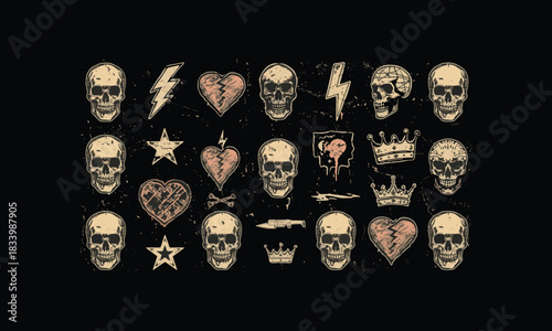 Man and woman wearing scary Halloween masks cartoon illustration