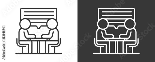 Interview Icon Set Vector Collection Isolated In Black And White