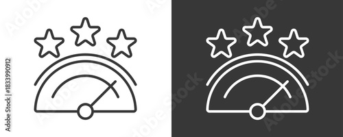 Rating Scale Icon Set Vector Collection Isolated In Black And White