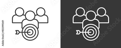 Target Audience Icon Set Vector Collection Isolated In Black And White