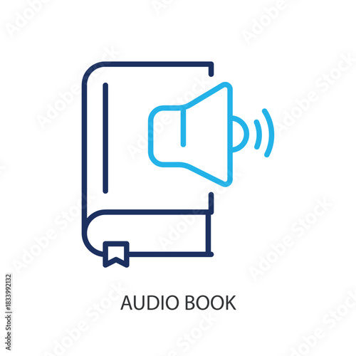 Audio book thin line icons. Original vector illustration.