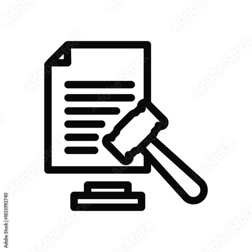 adjudgement outline icon vector design good for web or mobile app