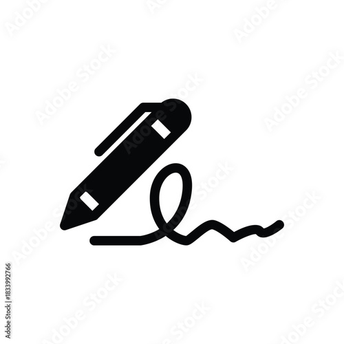 signature solid icon vector design good for web or mobile app