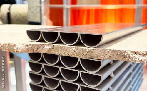 Half round aluminium extrusion profile.