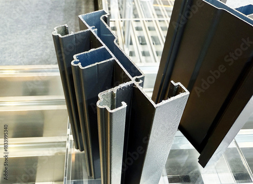 Black aluminium anodised extrusion profile cross section.