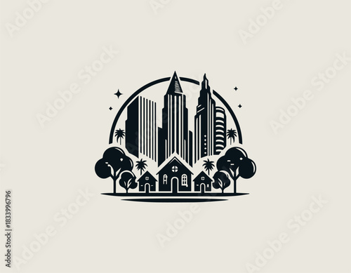 City Park black vector logo illustration