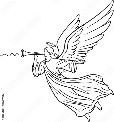 Angel blowing trumpet