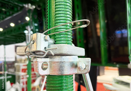 Close-up lock system scaffolding steel slab formwork for post tension flooring construction.