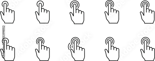 set of hand drawn hands