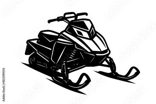 compact snowmobile with wide skis