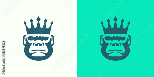 Stylized Gorilla Head with Fedora Hat in Pentagon Logo