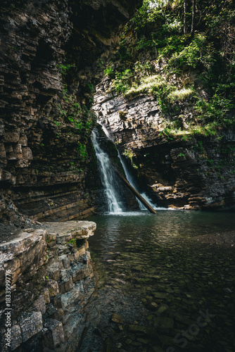 waterfall in the mountains