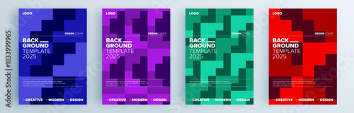 Modern abstract covers set, minimal covers design. Colorful geometric background, vector illustration.