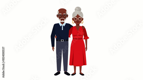 Elderly Couple Standing Together Celebrating Lifelong Love and Partnership