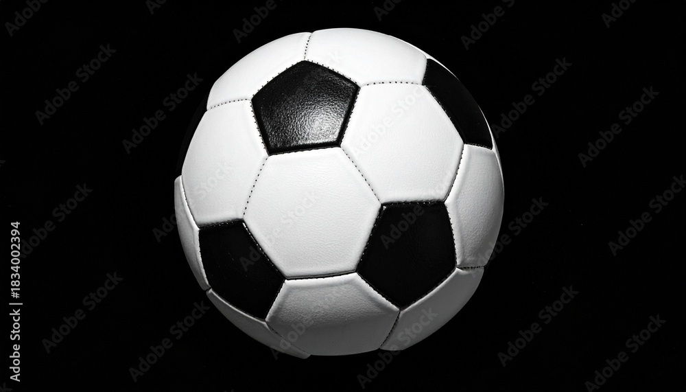 Fototapeta premium Classic soccer ball on black background