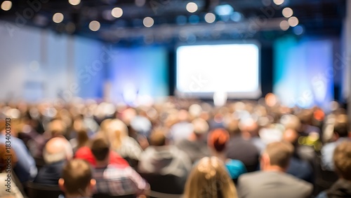 Wallpaper Mural Blurred Image of a Large Group of People Attending a Conference Torontodigital.ca