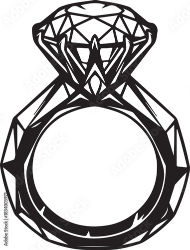 Diamond Engagement Ring Outline jewelry wedding