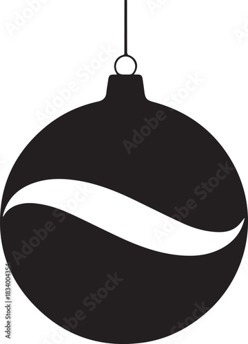Simple Christmas Ornament Silhouette with Swirl bauble