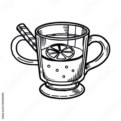 Hot cider in glass mug