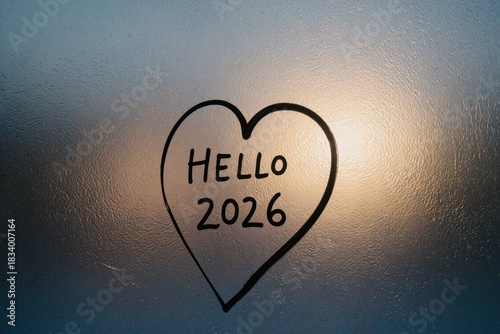 hello 2026 written on a heart