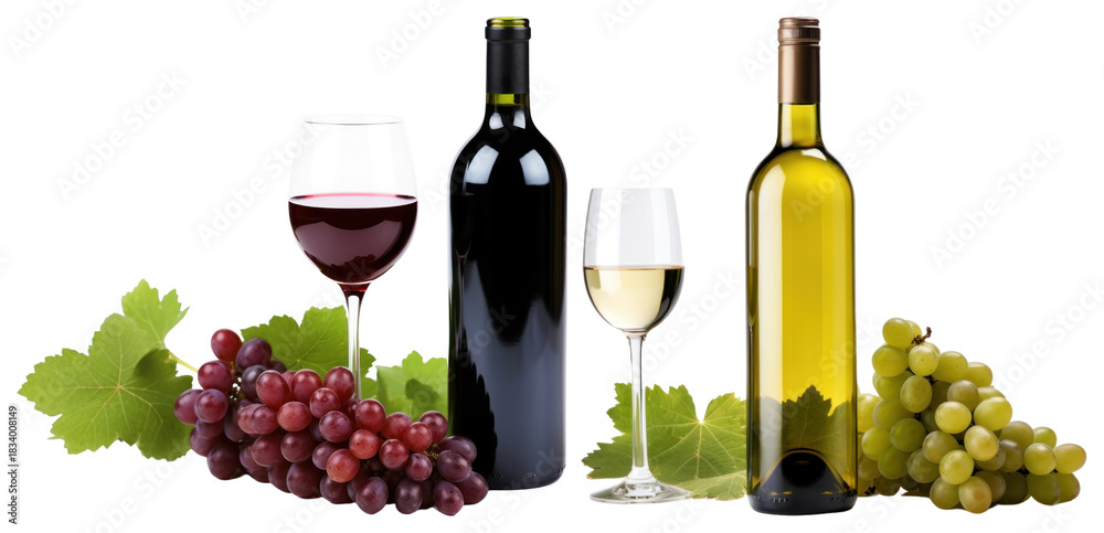 Fototapeta premium Elegant wine bottles and glasses