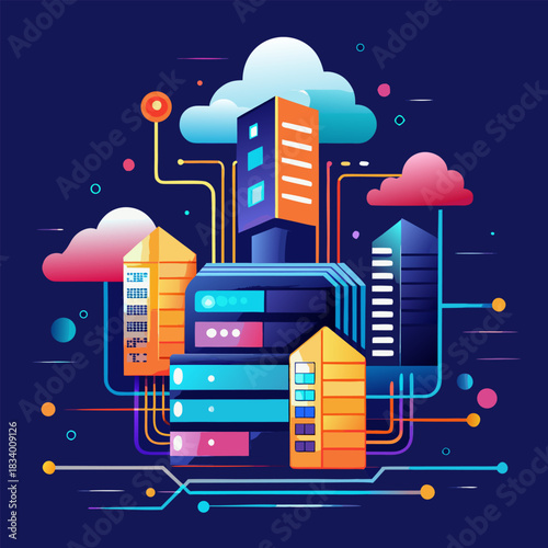 cloud computing concept illustration design