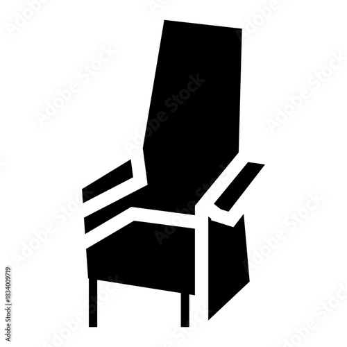 black sofa chair glyph icon vector