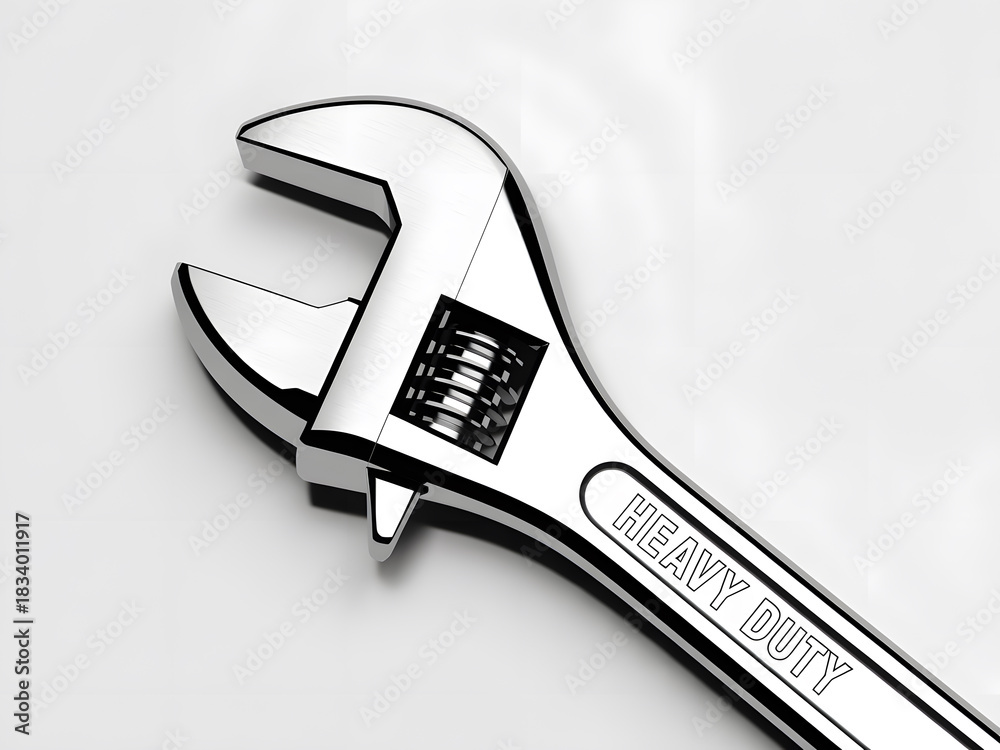 Obraz premium Adjustable wrench with heavy duty text spanner tool