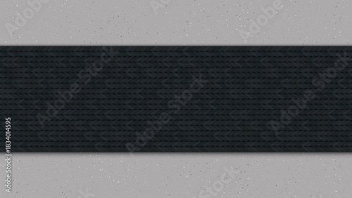 Black knitted fabric striped seamless pattern on concrete grainy texture background