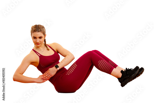 A woman demonstrates an effective book ab exercise, focusing on core strength and stability. This engaging workout showcases her dedication to fitness and healthy living, perfect for at-home training