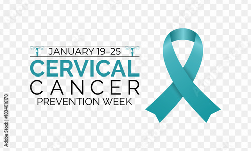 Cervical Cancer Prevention Week emphasizes HPV protection, early screening, and vital health awareness to safeguard women’s well-being. Banner poster, flyer and background design template. 