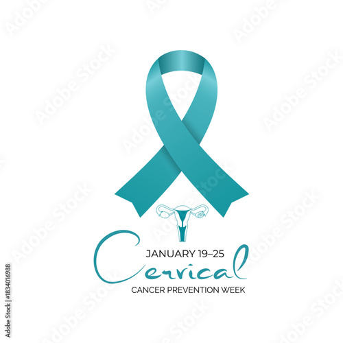 Cervical Cancer Prevention Week emphasizes HPV protection, early screening, and vital health awareness to safeguard women’s well-being. Banner poster, flyer and background design template. 