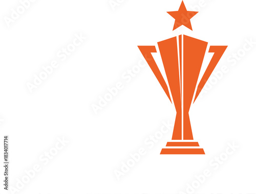 Trophy Award Icon. Winner Prize, Success Achievement, and Victory Symbol Vector.