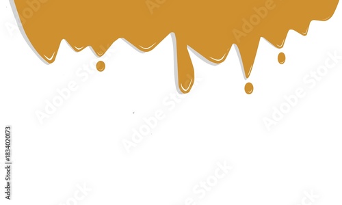 Minimalist Drip Liquid Caramel Style Top Border Decoration Element