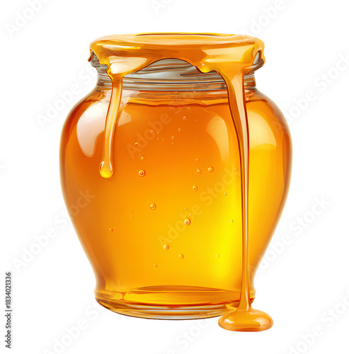  honey jar, transparent background, png clipart style