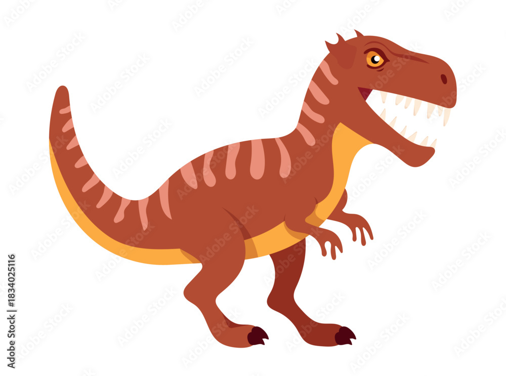 Fototapeta premium Allosaurus dinosaur. Flat vector clipart, illustration with isolated background.