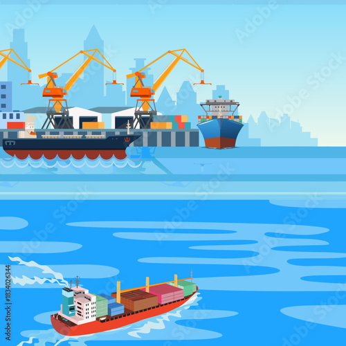 cargo ship in the port