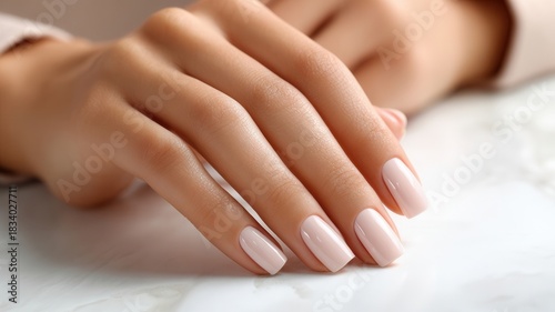 Wallpaper Mural Woman's hands with perfectly manicured long nude nails, showing treatment beauty feminine and skincare Torontodigital.ca