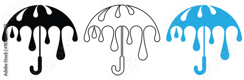 Business protection concept with umbrella and necktie,Umbrella icon set.umbrella icon. Umbrella symbol collection. Umbrella icon.Umbrella logo vector icon template Illustration design