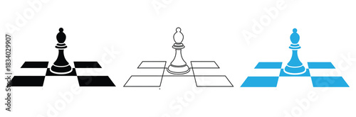 Elegant chess bishop piece, strategy symbol on board,Bishop Chess Pieces Icon Silhouette Illustration Vector Design Set,
chess icon illustration, chess logo vector, isolated on white