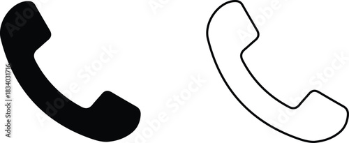 telephone two icon set vector design illustration