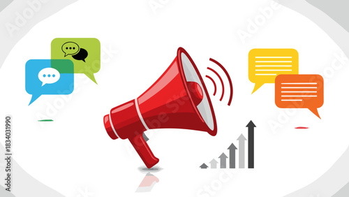 Megaphone marketing strategy for business growth and social media advertising campaign ideas online sales promotion
