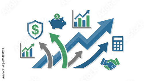 Financial growth and investment strategy for business success and market analysis with data insights focus