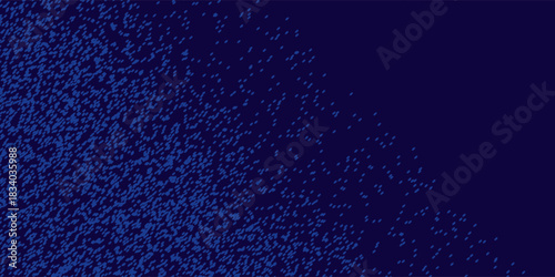 Intricate Digital Particle Texture Fading into a Solid Dark Blue Gradient Background.