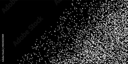 Dense Cluster of White Particles on Black Background Abstract Texture.