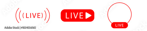 Live, streaming, broadcasting, online stream button, icon. Vector illustration