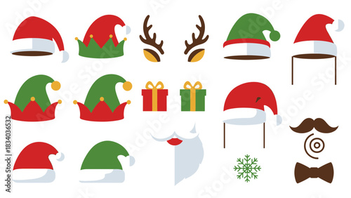 Delightful collection of festive Christmas and holiday themed costume props and accessories for joyful celebrations