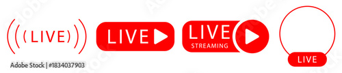 Live, streaming, broadcasting, online stream button, icon. Vector illustration